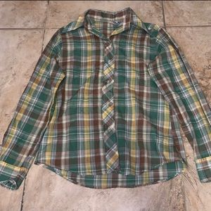 Plaid button down shirt